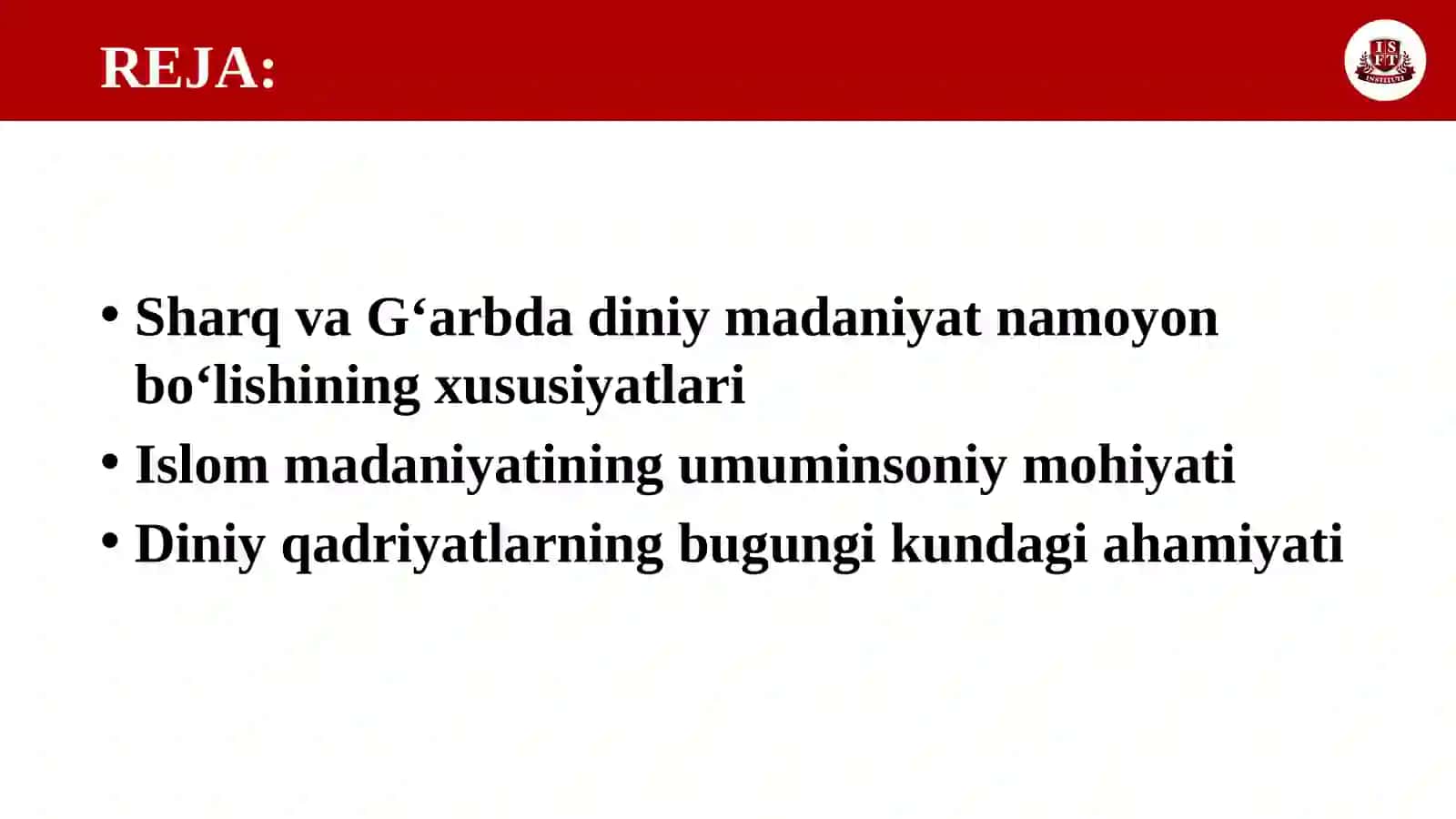 Din - ma’naviy madaniyatning muhim elementi 2