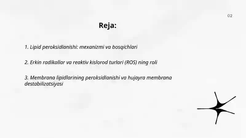 Lipidlarni peroksidlanishi va hujayra shikastlanishi patogenezidagi ahamiyati 2