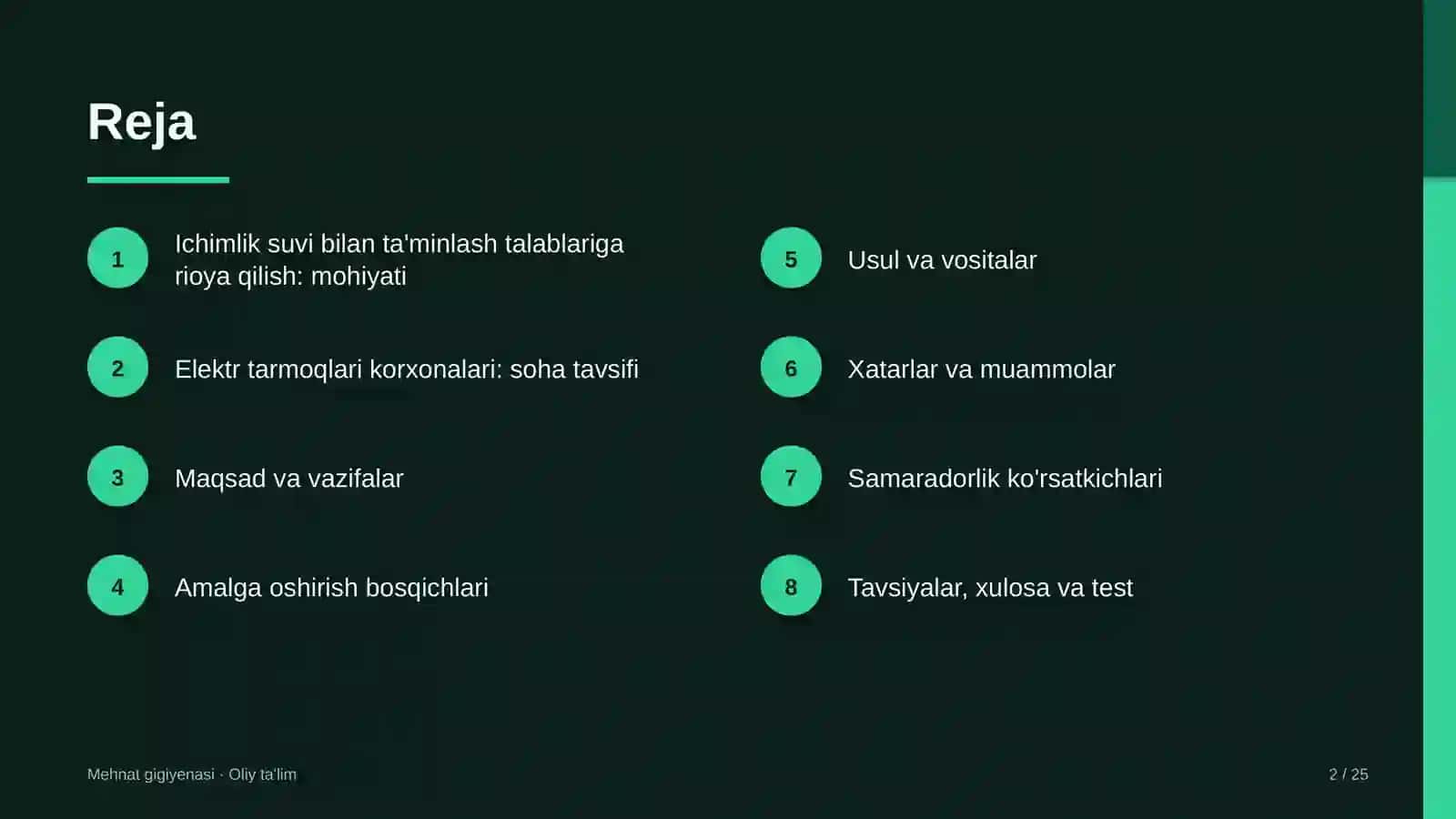 elektr tarmoqlari korxonalarida ichimlik suvi bilan ta'minlash talablariga rioya qilish 3518 2