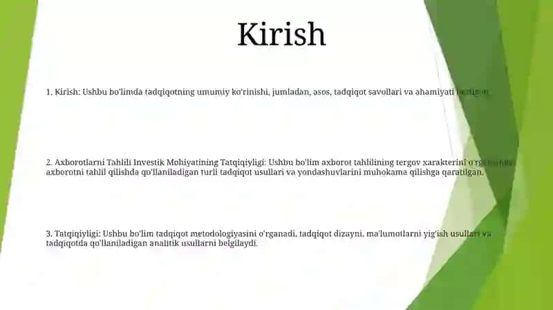 Ahborotlarni Tahlili Investik Mohiyatining Tatqiqiyligi 2