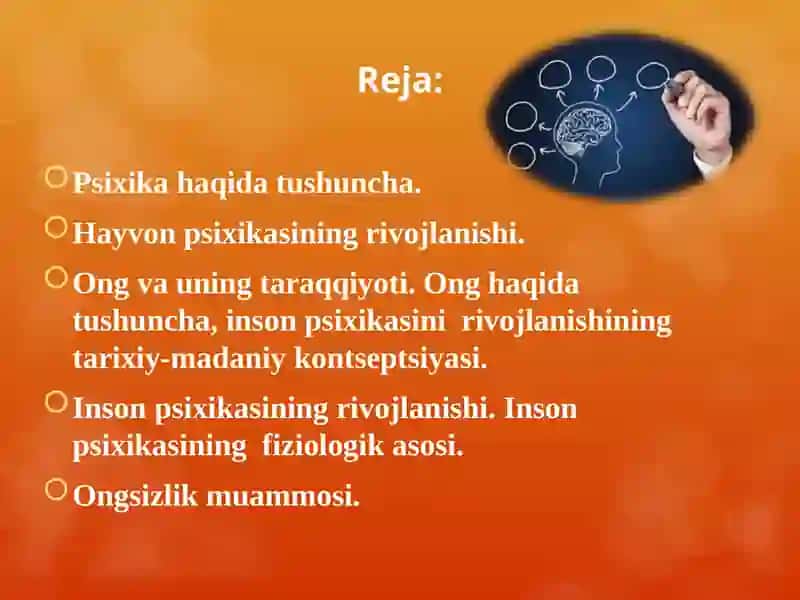 Psixika va uning evolyutsiyasi 2