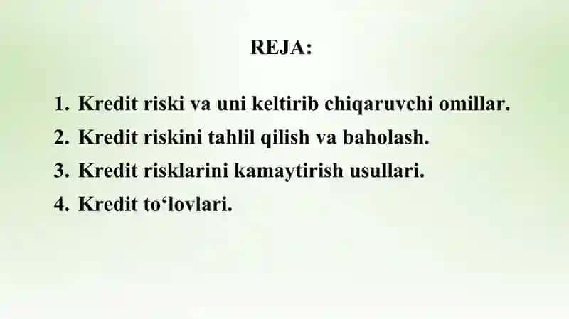 Kredit riski 2