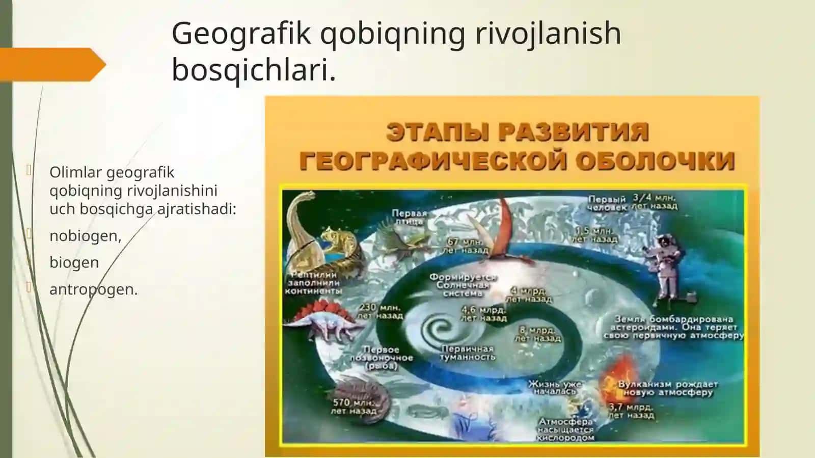 Geografik qobiqning rivojlanish bosqichlari 2