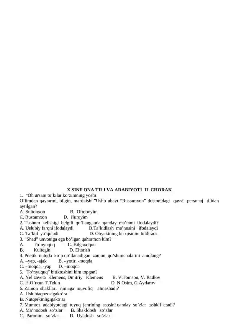 10-SINF ADABIYOT III CHORAK 2