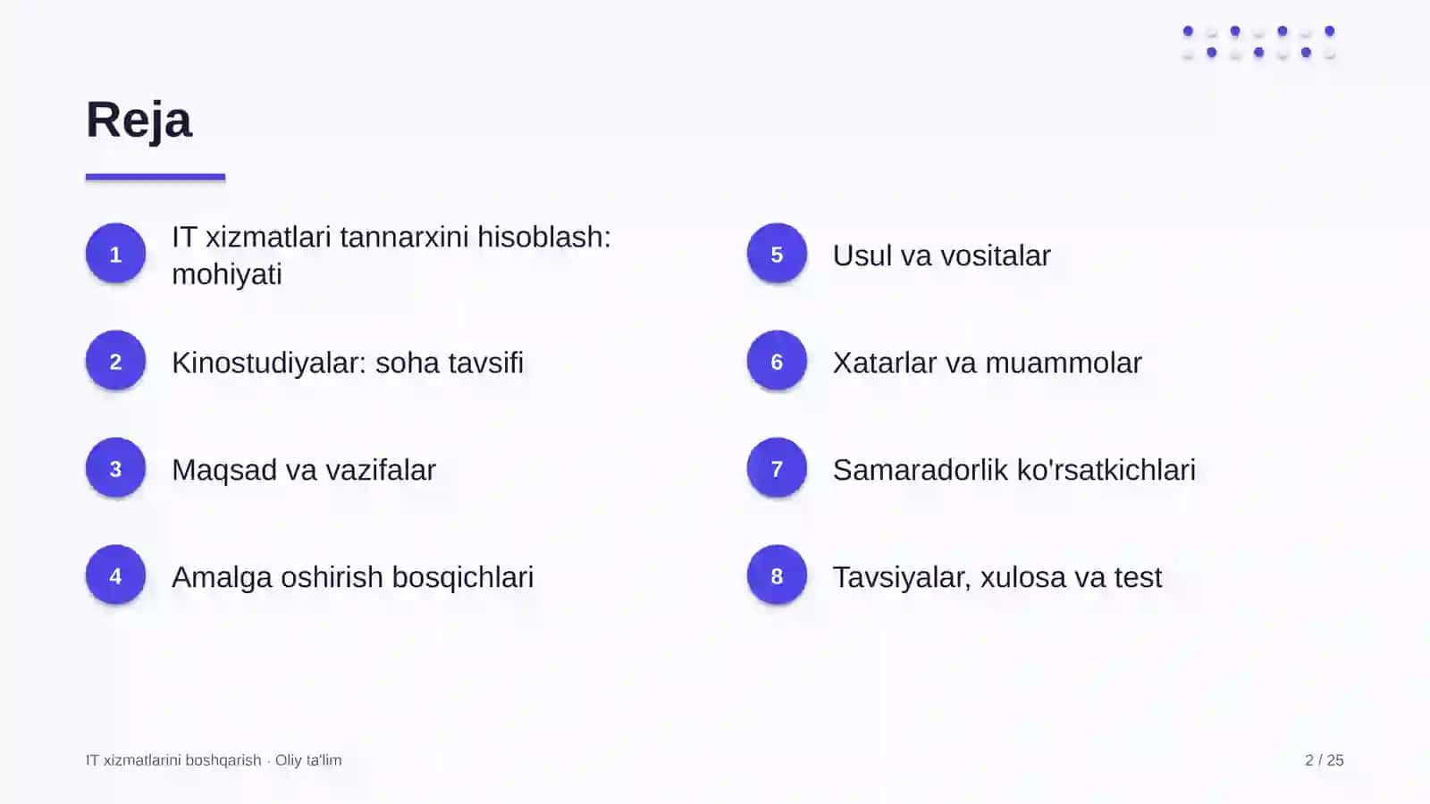 Kinostudiyalarda axborot texnologiyalari xizmatlari tannarxini hisoblash 2