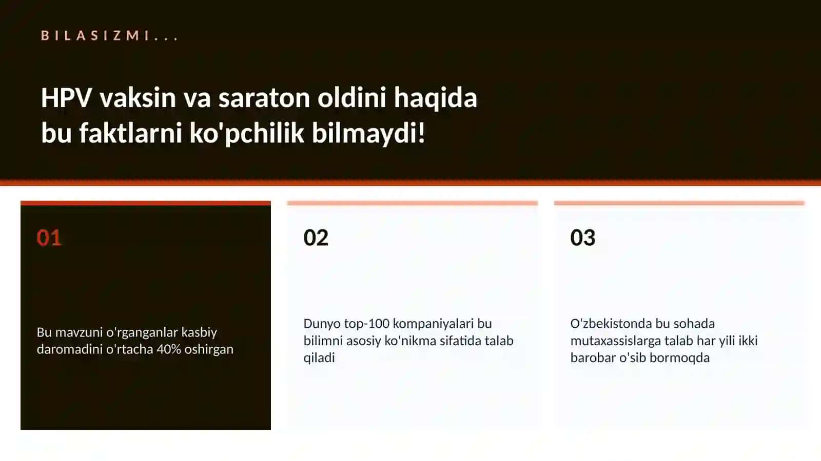 HPV vaksin va saraton oldini 2