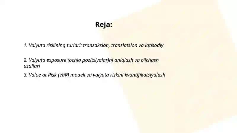 Valyuta riskini boshqarish strategiyalari 2