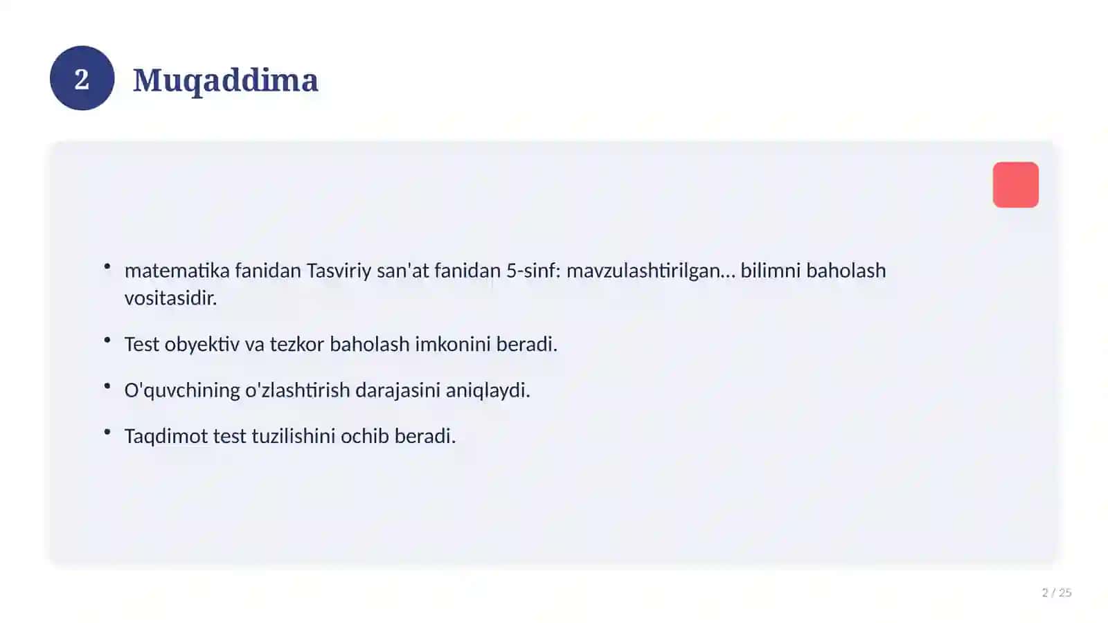 Tasviriy san'at fanidan 5-sinf: mavzulashtirilgan nazorat ishi va tahlil 2