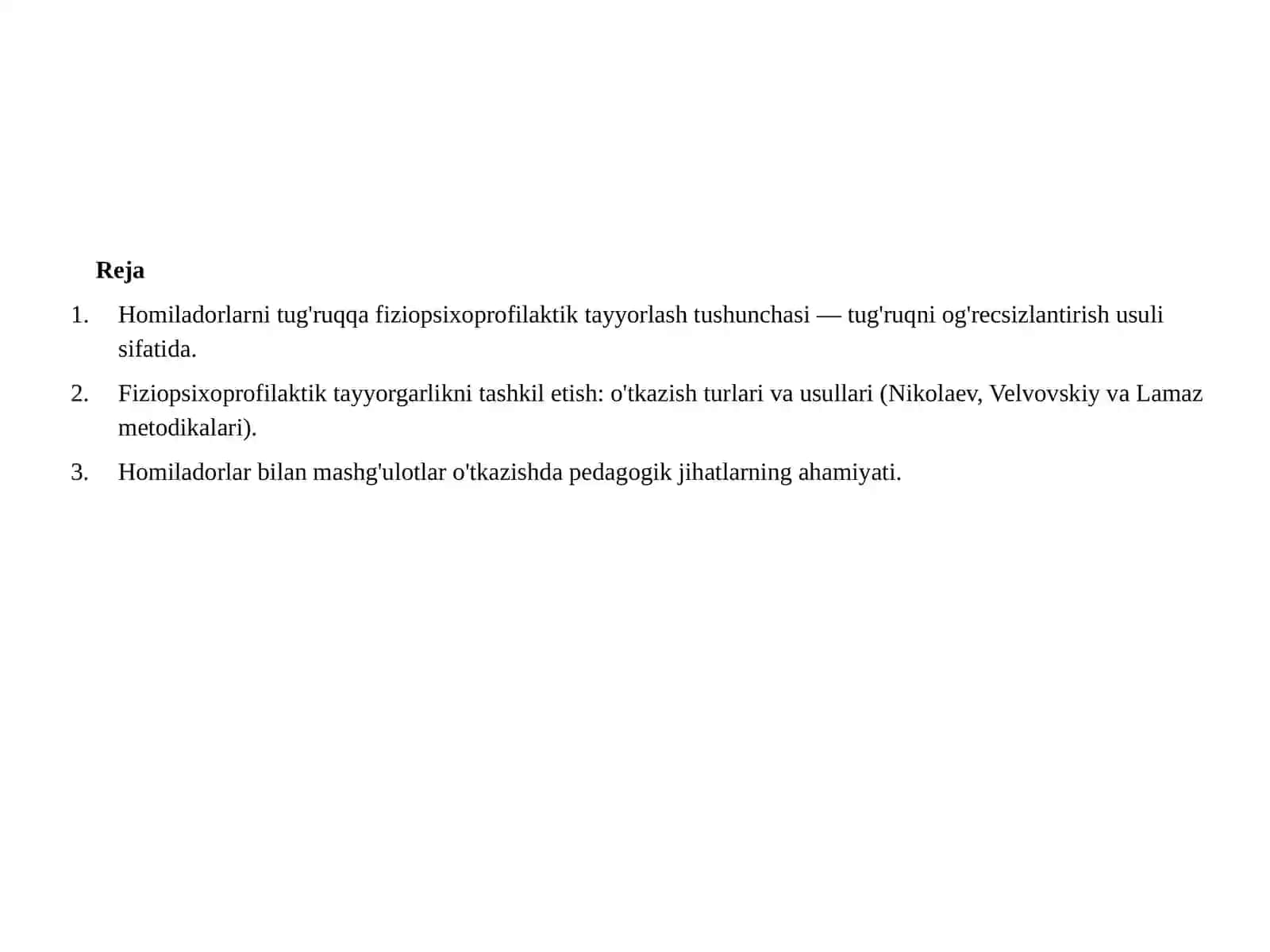 Akusherlik amaliyotida tug'ruqqa tayyorgarlik 2