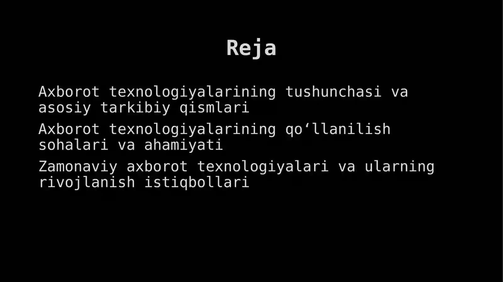 Axborot texnologiyalari asoslarni tahlil qilish 2