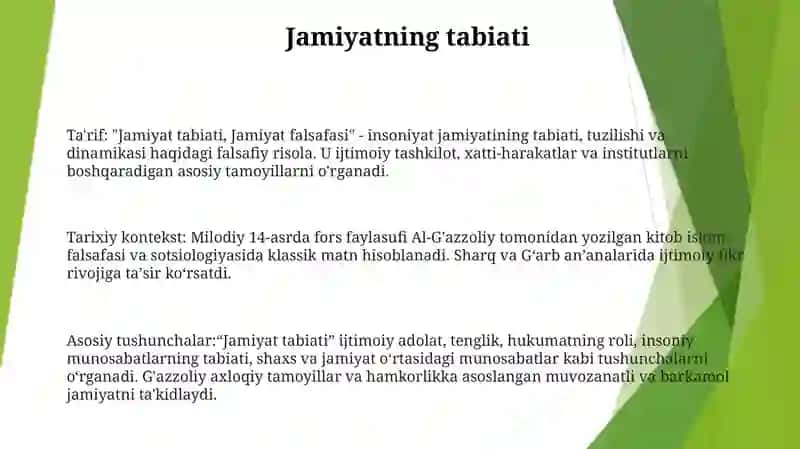 Jamiyat Falsafasi 2