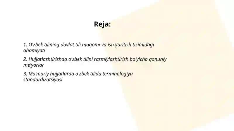 O'zbek tiliga davlat maqomi berilishining ish yuritish tizimi 2
