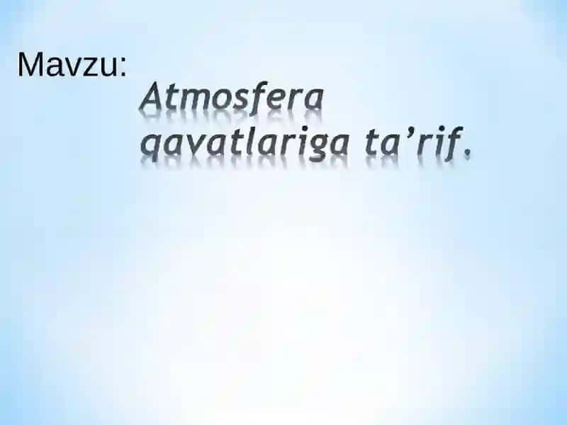 Havoning fisik xossalari 2