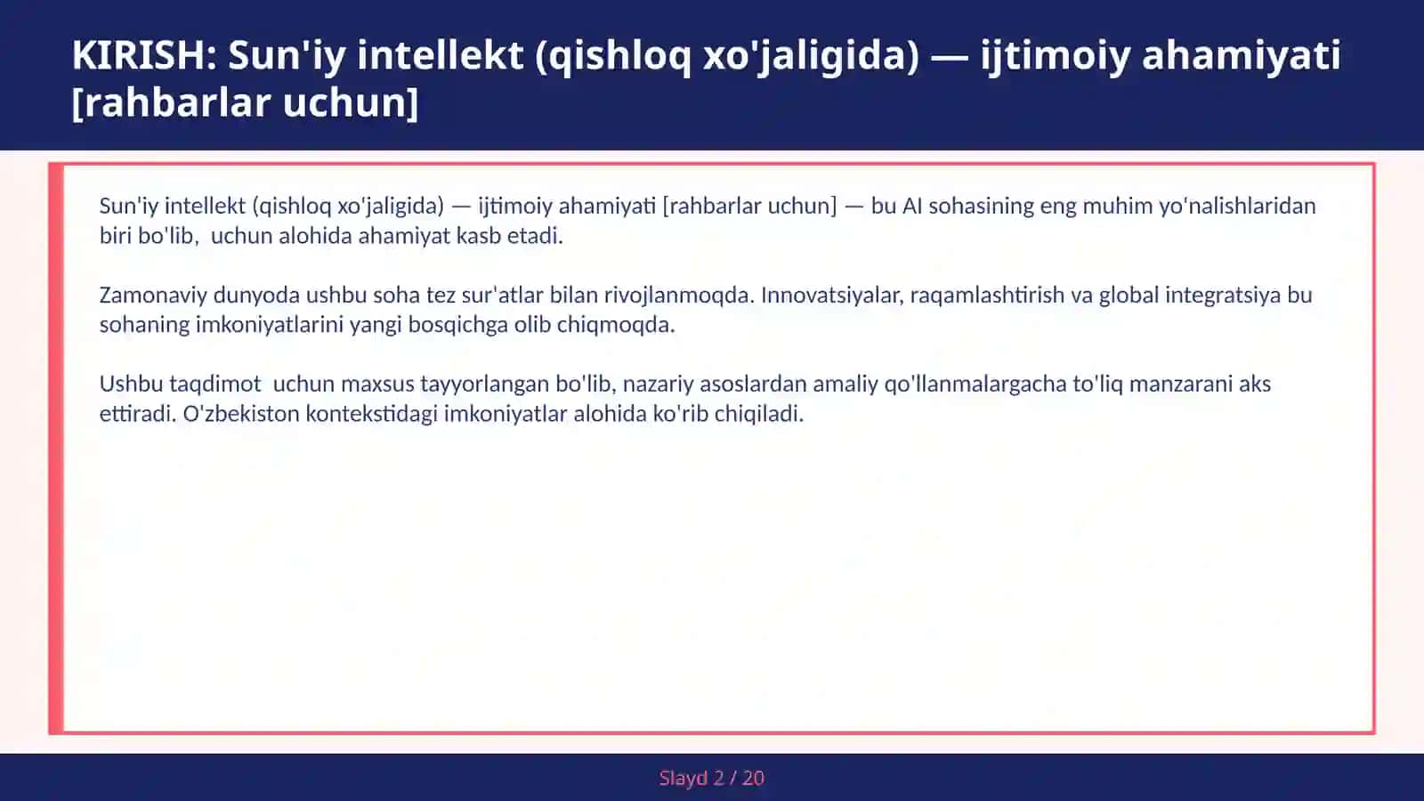 Sun'iy Intellekt (Qishloq xo'jaligida) - Ijtimoiy Ahamiyati [Rahbarlar Uchun] 2