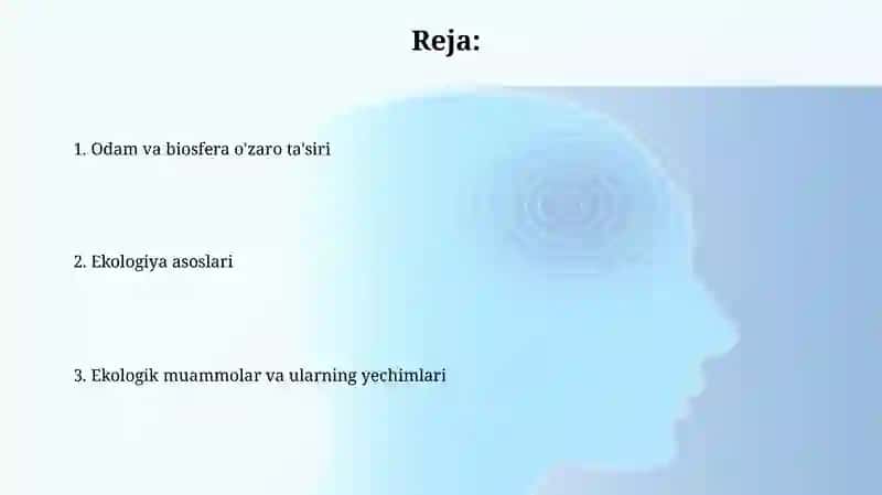 Ekologiya. Odam va biosfera. 2
