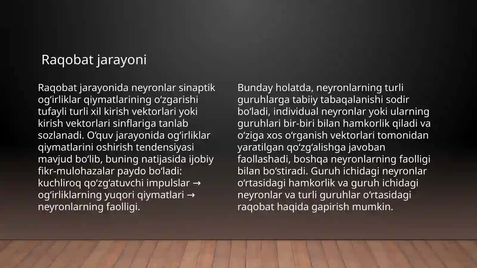 Koxonet neyron tarmog'i 2