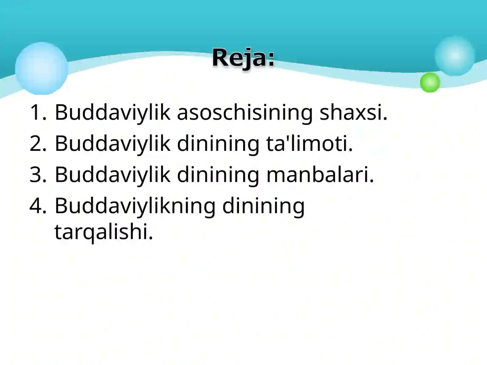 BUDDAVIYLIK DINI VA TA’LIMOTI 2