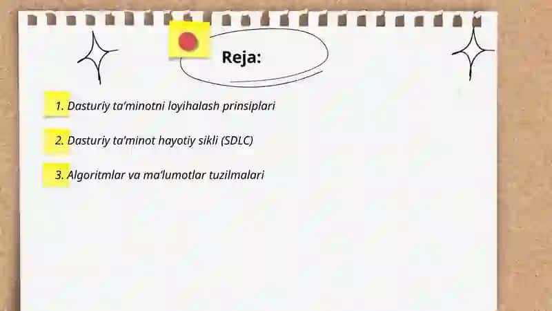 Dasturlarni loyihalash, tuzish va ishlatish 2