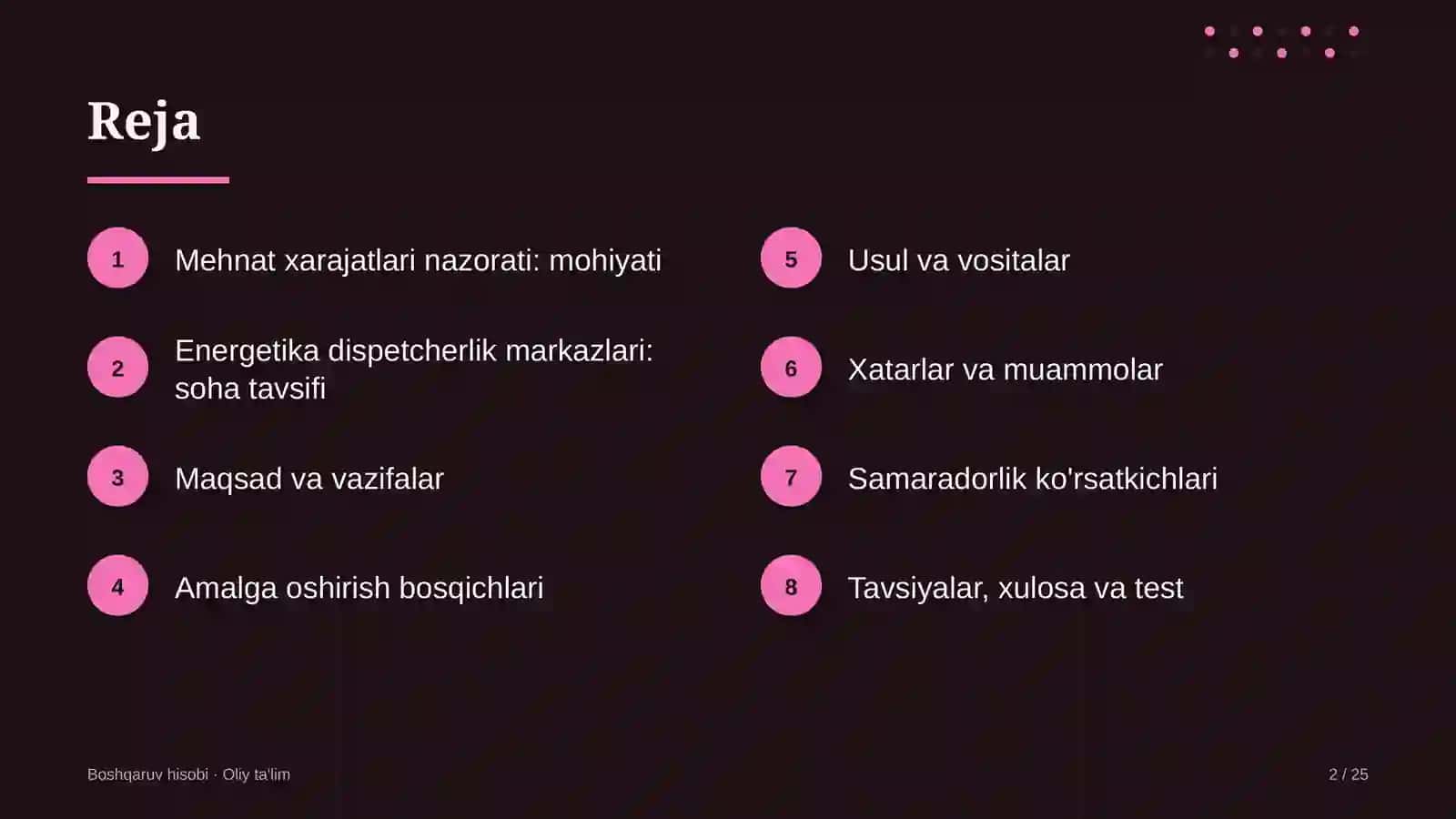 Energetika dispetcherlik markazlarida mehnat xarajatlarini nazorat qilish 2