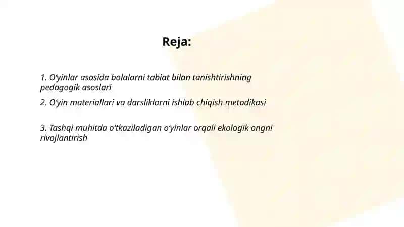 Oʻyinlar asosida bolalarni tabiat bilan tanishtirish texnologiyasi 2