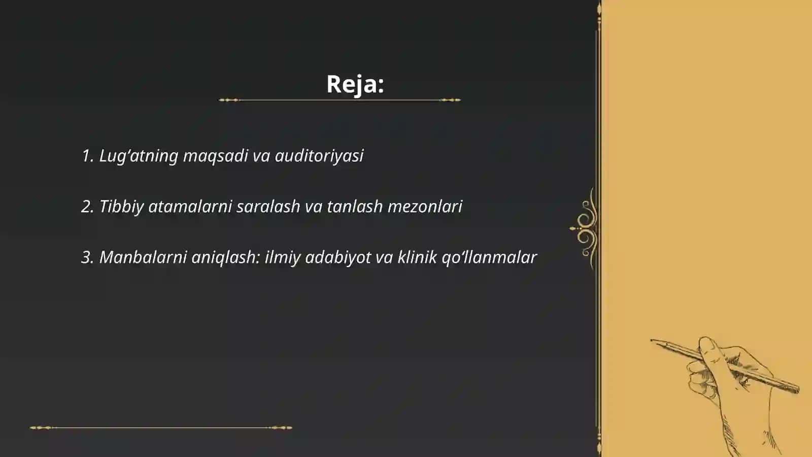 Tibbiy atamalar lug`atini tuzish 2