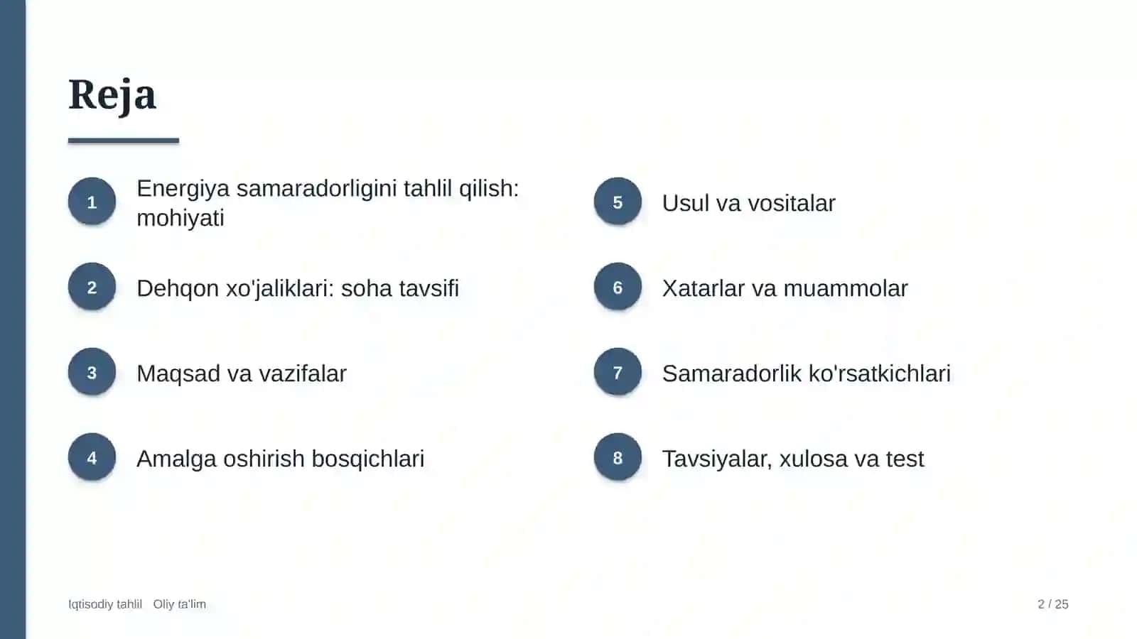 Dehqon xo'jaliklarida energiya samaradorligini tahlil qilish 2