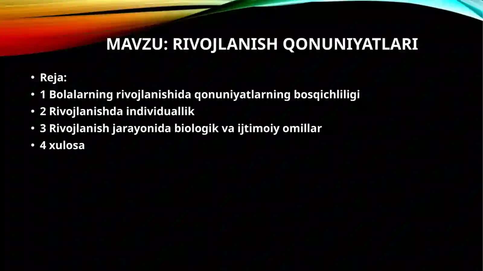 Rivojlanish qonuniyatlari 2