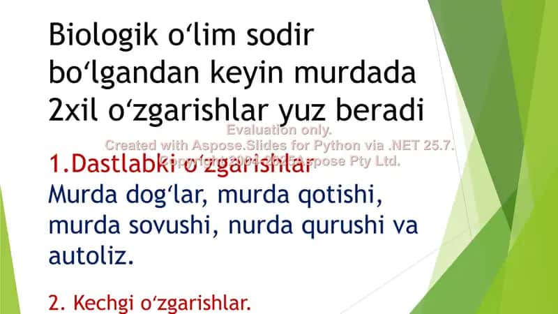 Murda dog'lari va ularning biologik o'zgarishlari 2