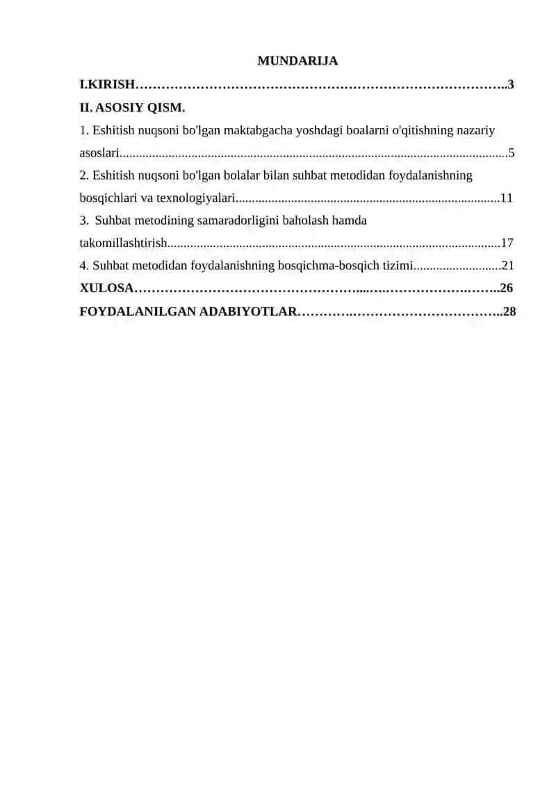 MAKTABGACHA YOSHDAGI ESHITISHIDA NUQSONI BO'LGAN BOLALARNI O'QITISHNING TURLI BOSQICHLARIDA SUHBAT METODIDAN FOYDALANISH 2