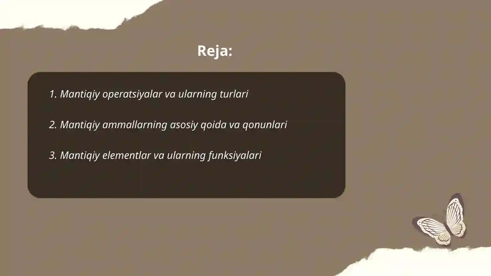 Mantiqiy amallar 2