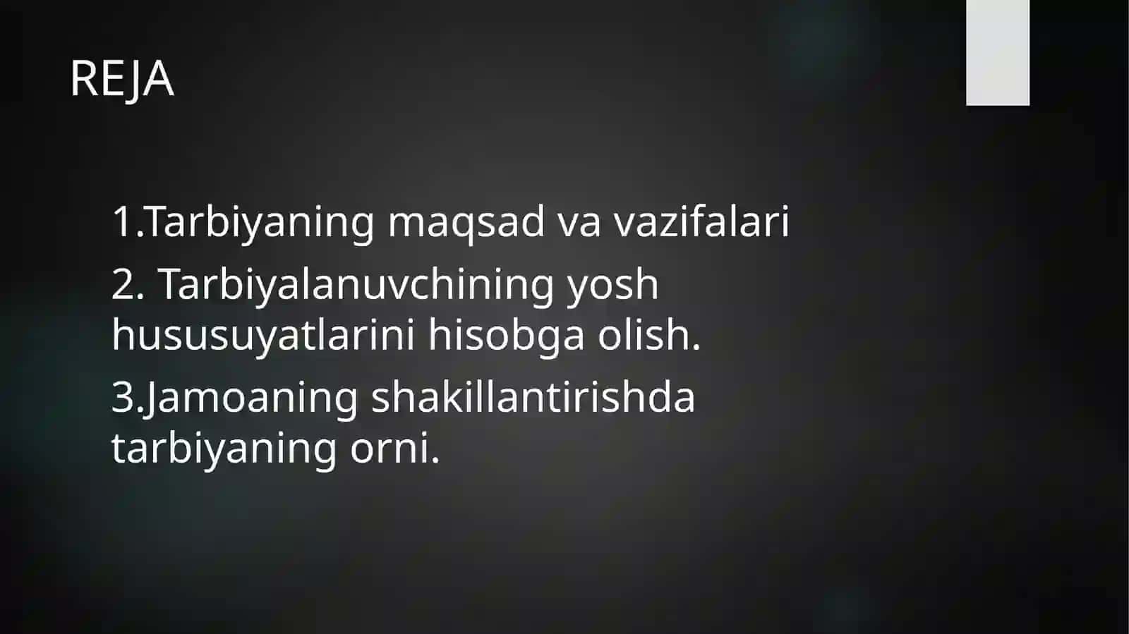 Tarbiya metodlarini tanla bolish 'shartlari 2