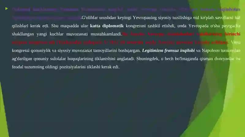 Vena kongressi 1814-1815 yillar va uning echimlari 2