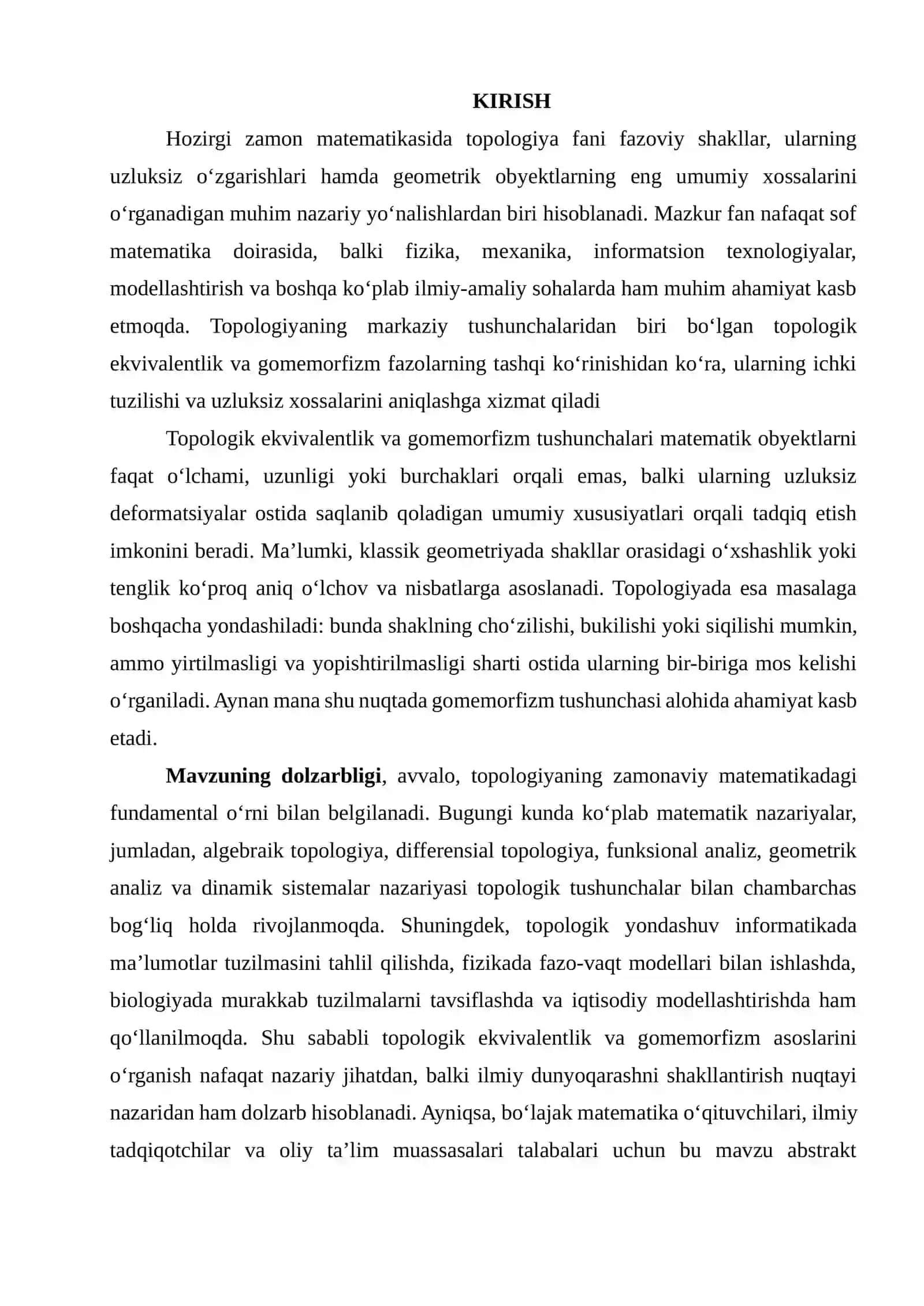 Topologiya fanining muhim nazariy yo‘nalishlari 2