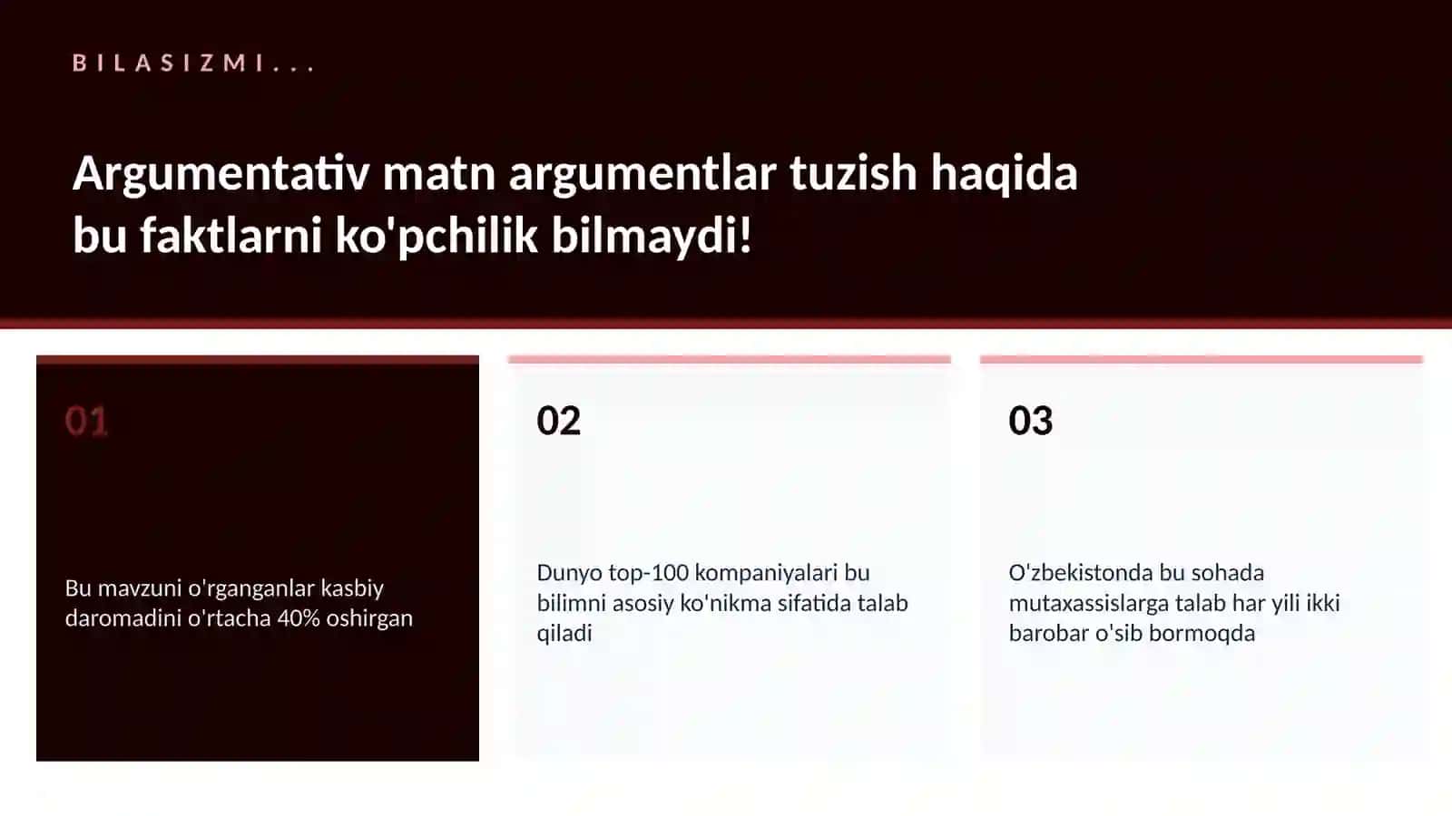Argumentativ matn argumentlar tuzish 2
