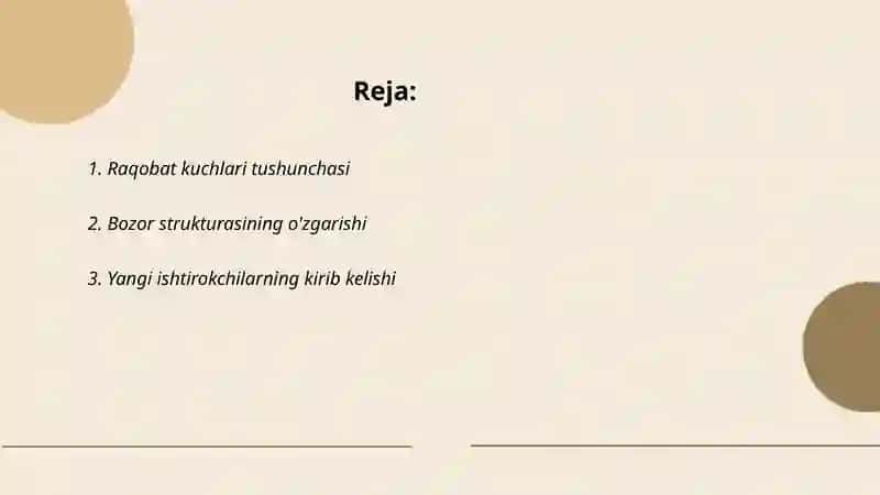 Raqobat Kuchlari Tarkibida Oʻzgarish Yasovchi Omillar 2
