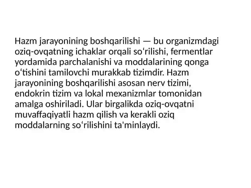 Hazmlanish jarayonining boshqariluvi 2