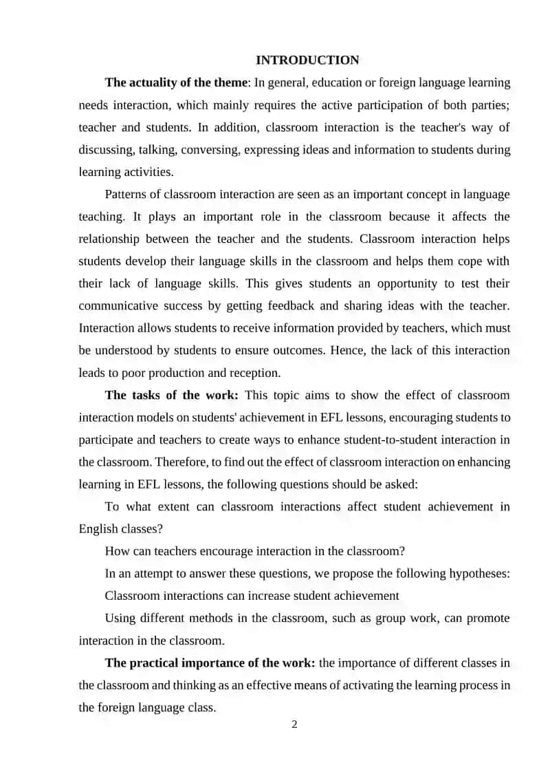 Importance of Interaction Patterns in Classroom Language Learning 2