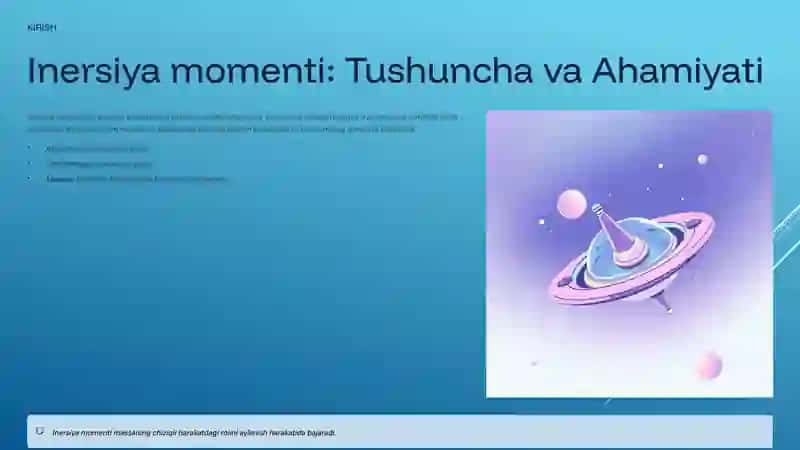 Inersiya momenti: Tushuncha va Ahamiyati 2