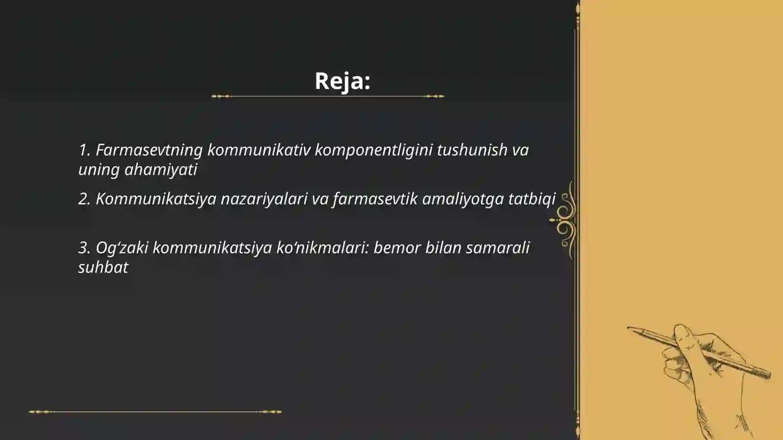 Farmasevtning kommunikativ komponentligini o'rganish 2