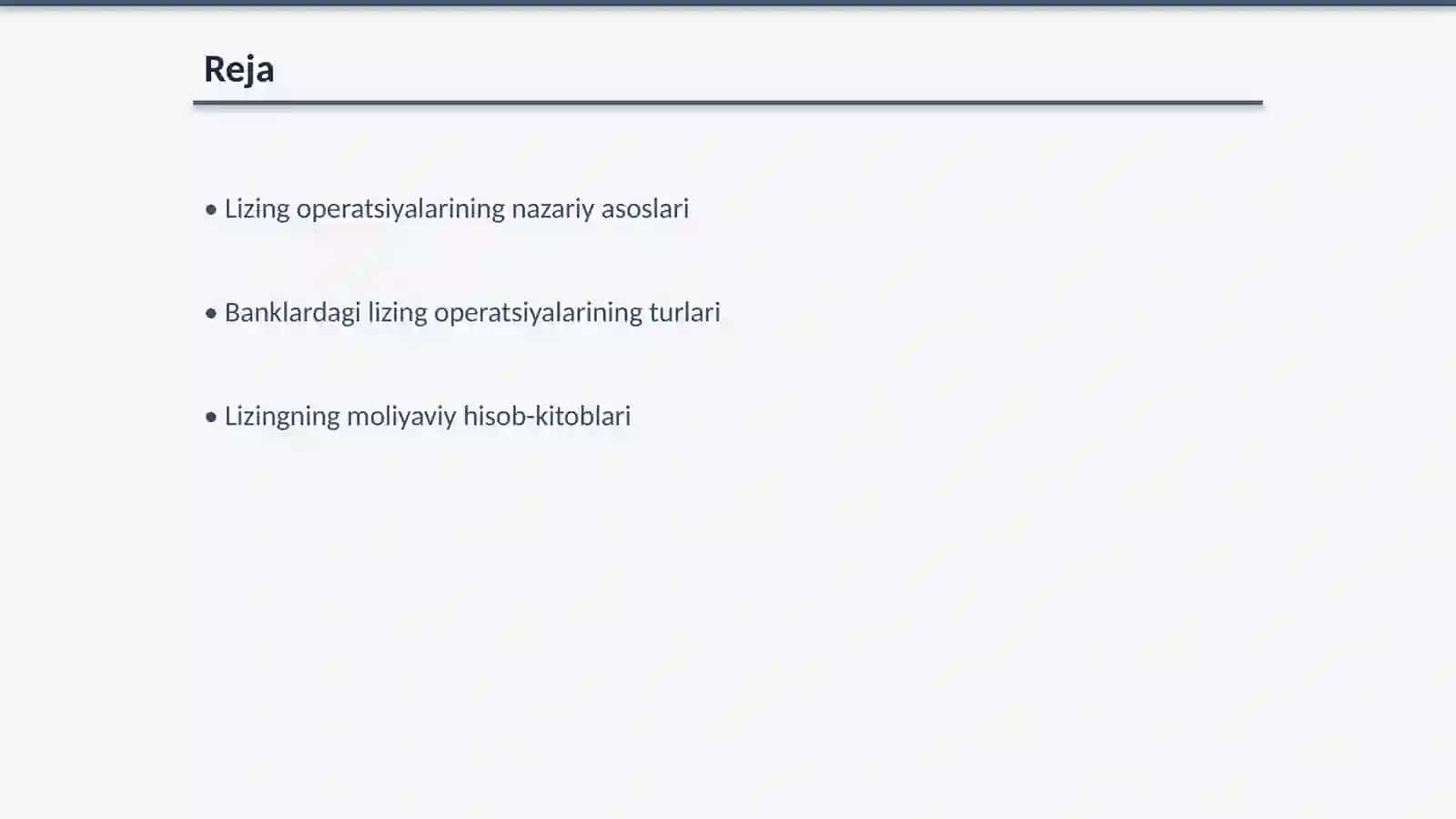 Banklarda lizing operatsiyalari hisobining nazariy asoslari 2