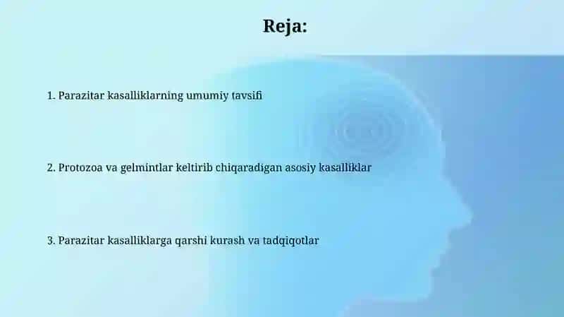 Parazitozlar (sodda jonivorlar va gelmintlar) qo'zg'atuvchi kasalliklar 2