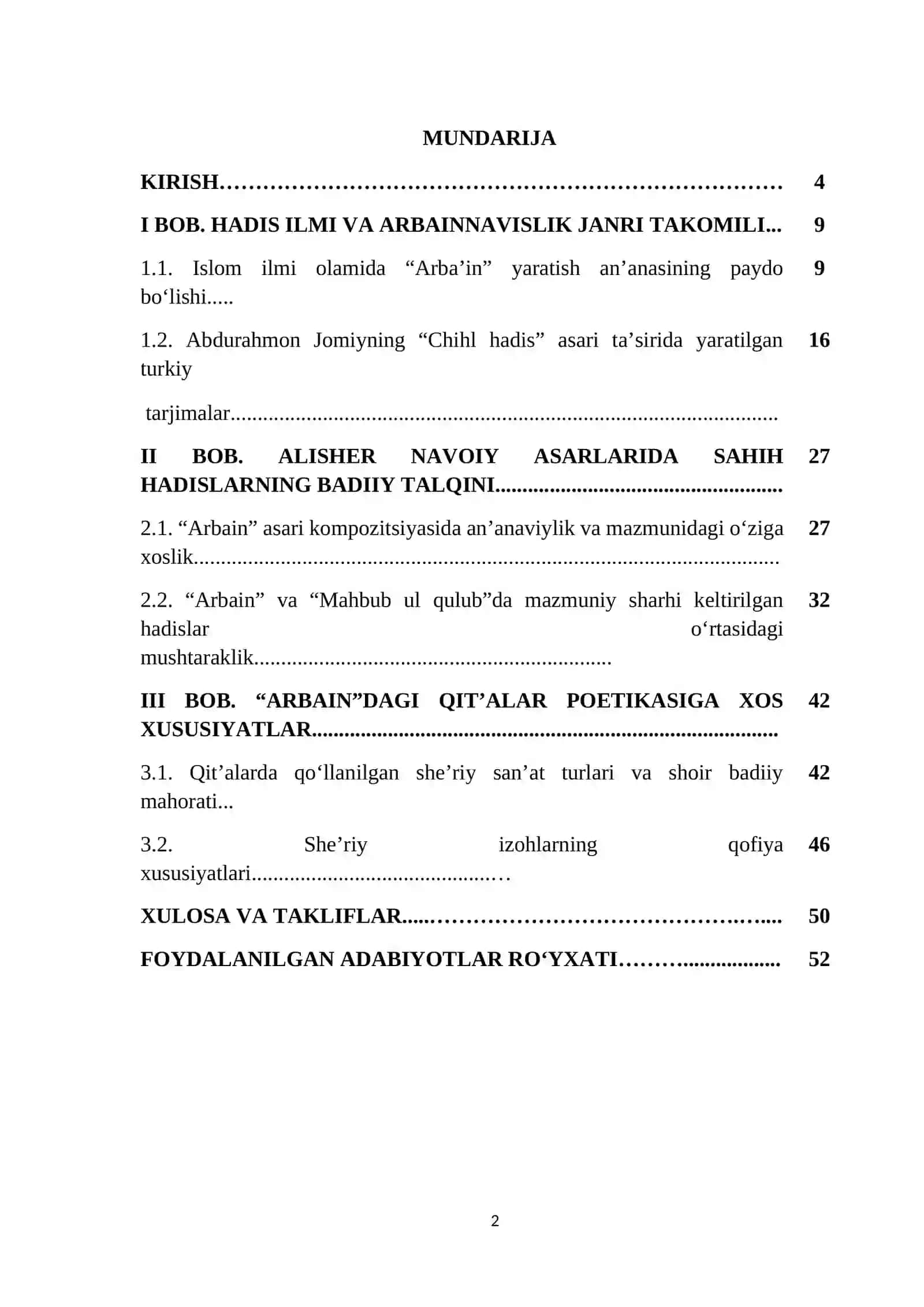 "Arba'in" asaridagi qit'alarda sahih hadisların badiiy talqini 2