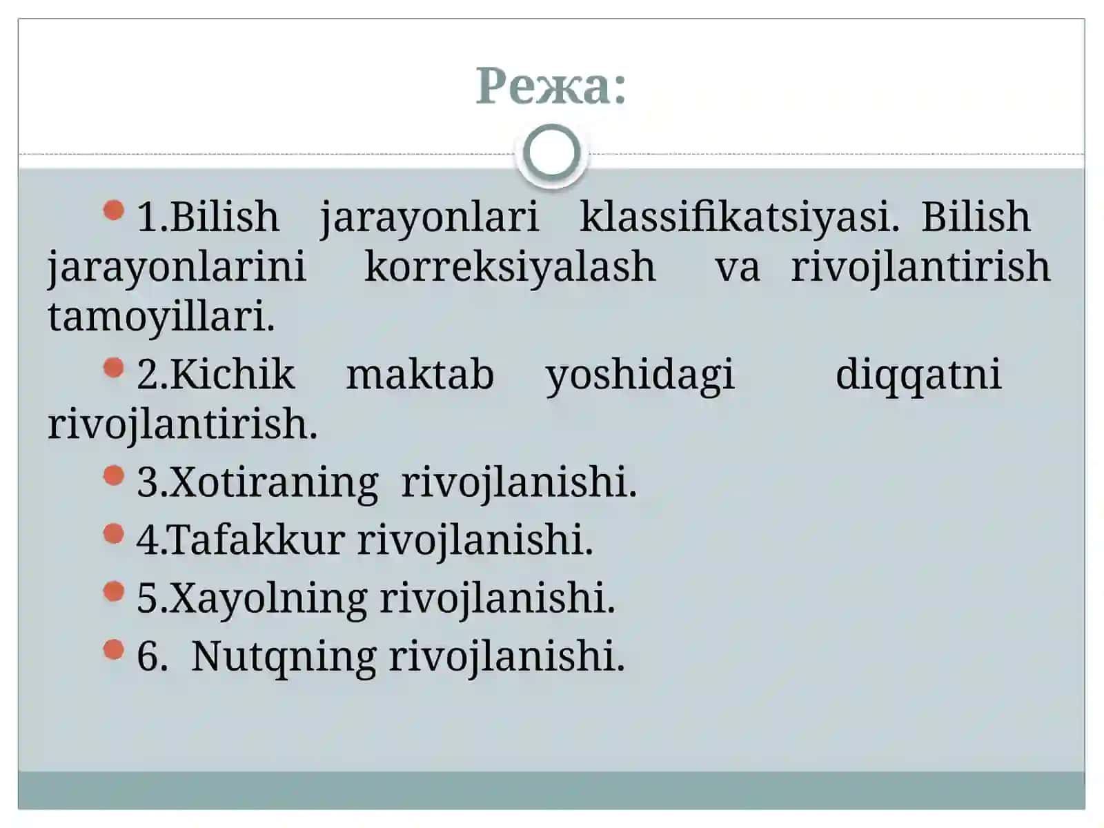 15-mavzu: Bilishjarayonlari korrektsiyasiva taraqqiyoti. Shaxslararo munosabatlarnihg korrektsiyalash 2