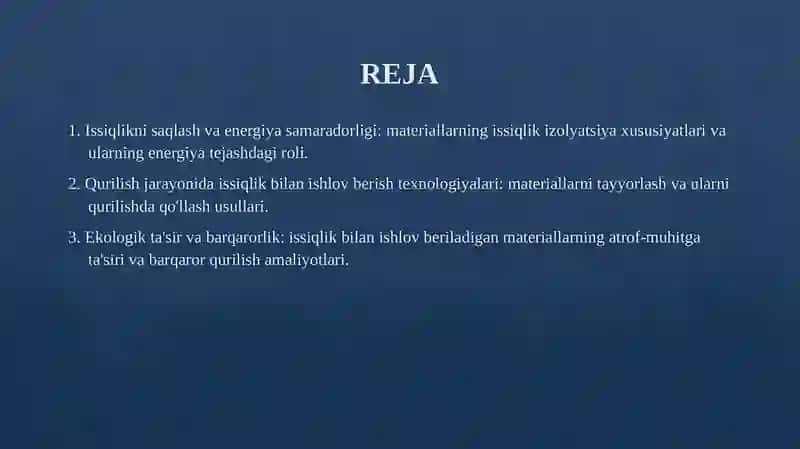 Issiqlik bilan ishlov beriladigan qurilish materiallari 2