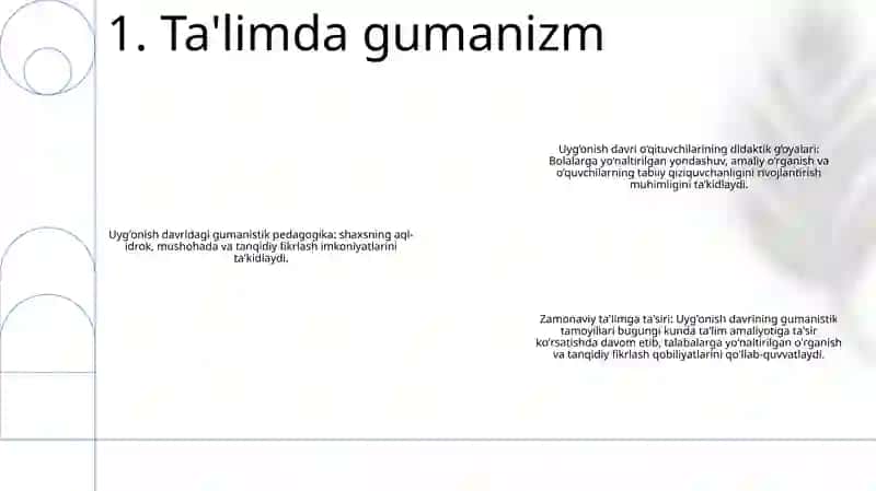 G'Arb Uyg'Onish Davri Pedagogikasi Namoyondalarining Didaktik G'Oyalari 2