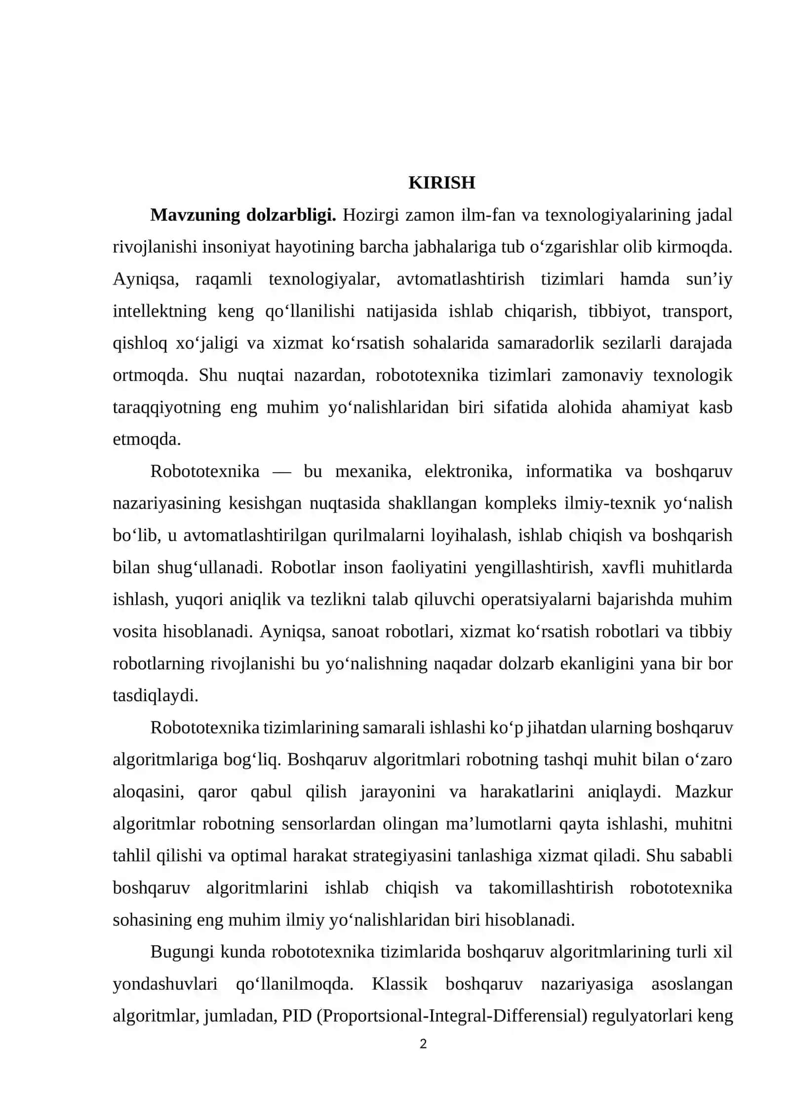ROBOTOTEXNIKA TIZIMLARINING NAZARIY ASOSLARI 2
