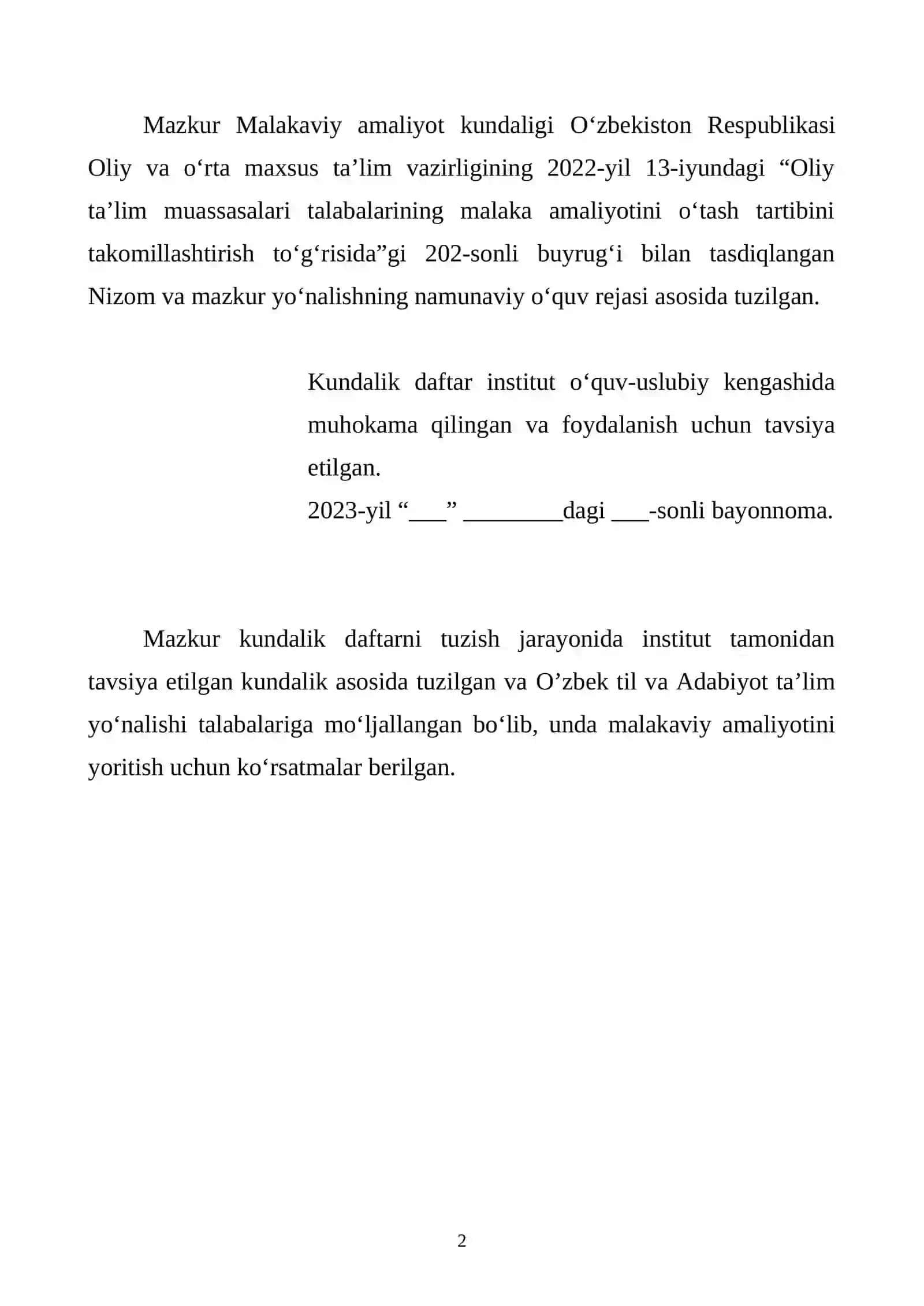 4+2 AMALIYOTI YUZASIDAN amaliyot kundaligi 2