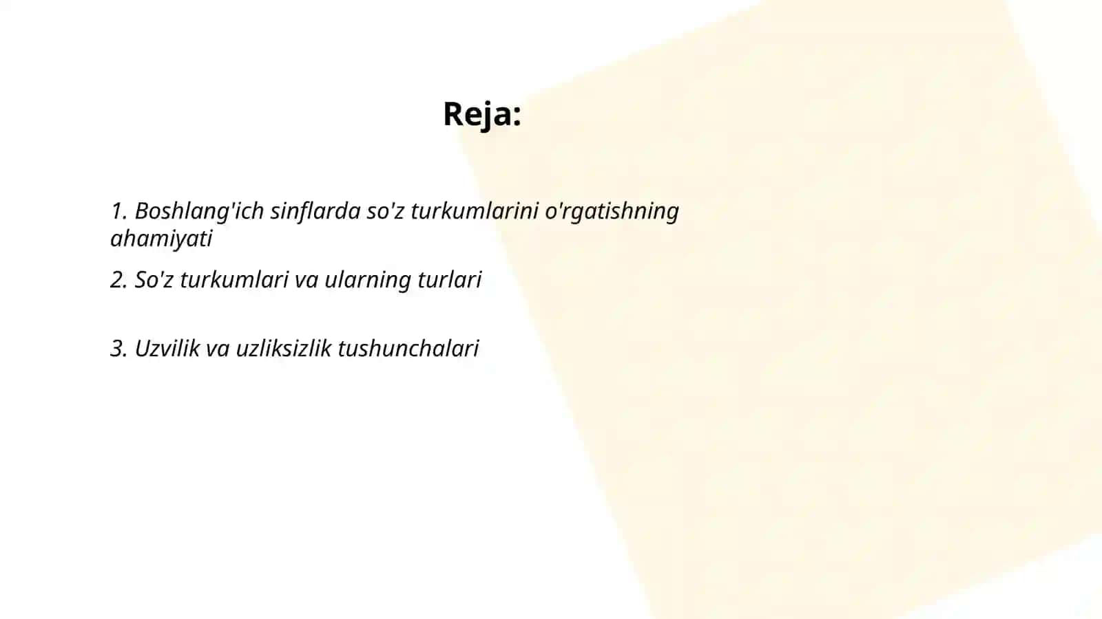 Boshlang'ich sinflarda so'z turkumlarini o'rganishda uzvilik va uzliksizlikning ta'minlashni tahlil qilish 2