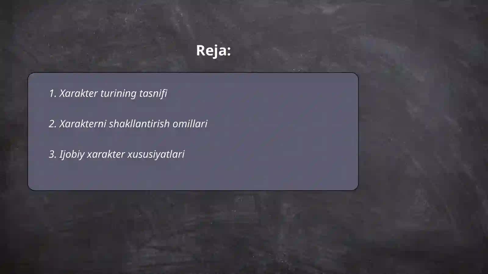 Xarakter turlari 2