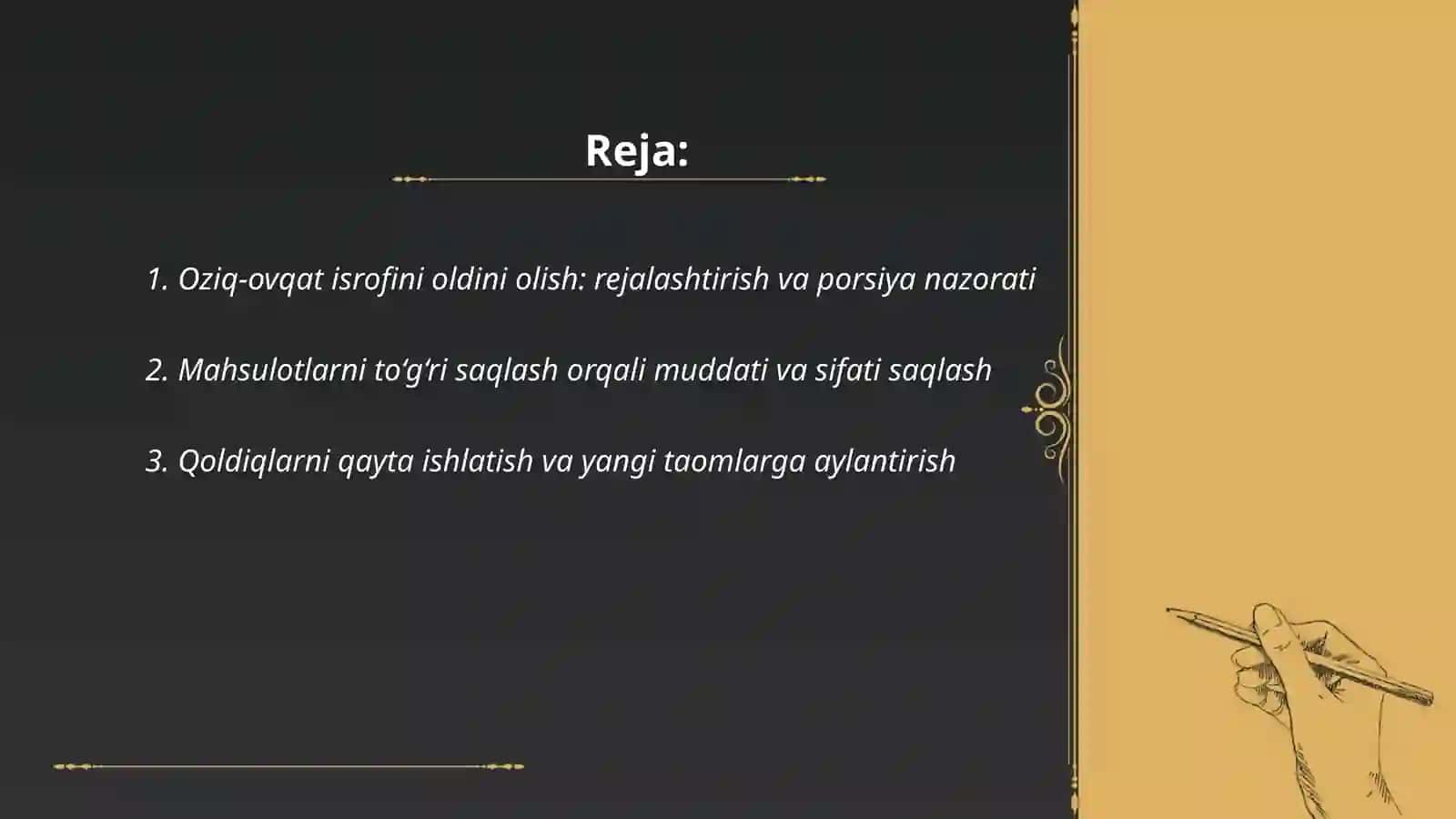 Uy sharoyitida karozyani kamaytirish usullari 2